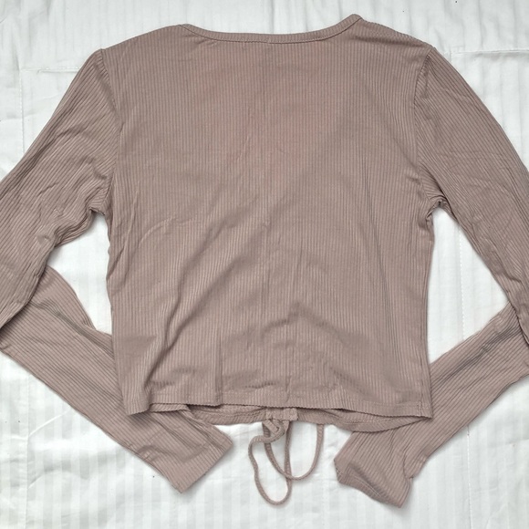 Garage Dusty Pink/Nude Ruched Front Crop Top - Picture 4 of 6